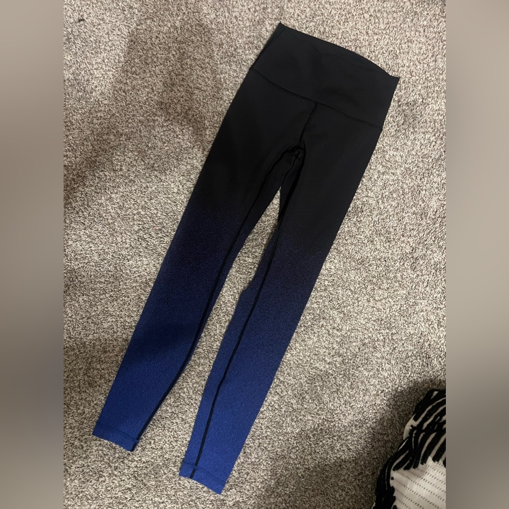 Lululemon Wunder Under Ombré Speckle Black Blazer Blue Leggings